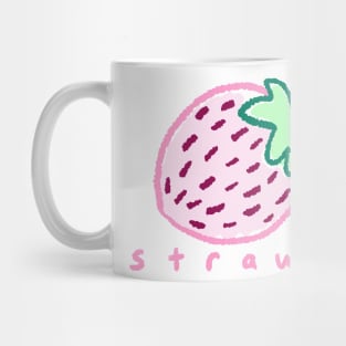 Strawb - Cute Kawaii Pastel Funny Strawberry Meme Crayon Drawing Mug